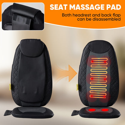Back Massagers, Vibrating Heating Pad For Back, Massage Chair Pad For Pain Relief Deep Tissue